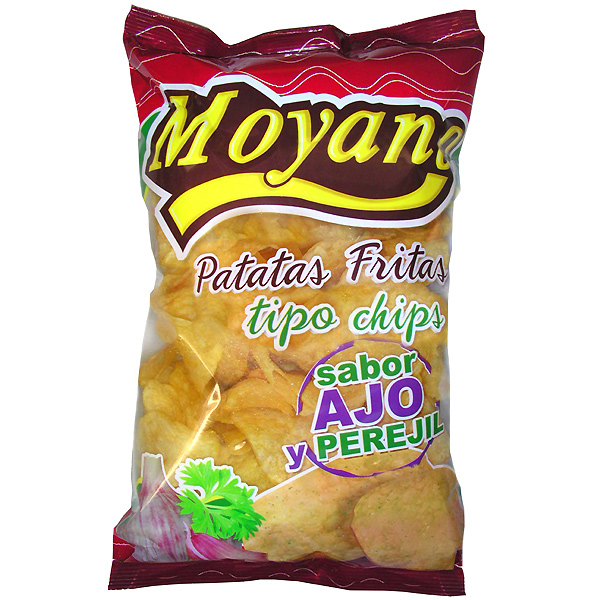 PATATAS FRITAS SABOR AJO PEREJIL MOYANO 200GR